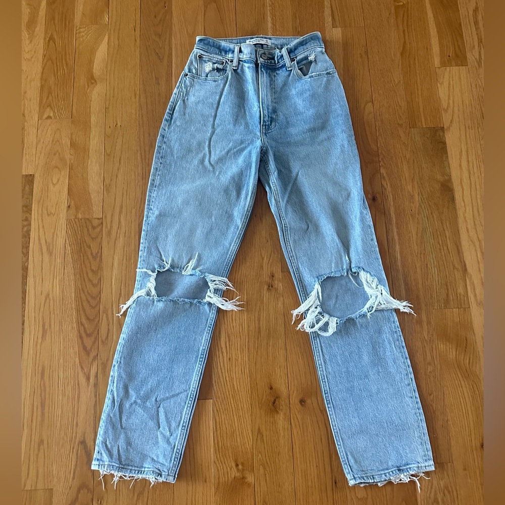 Pre loved Abercrombie and Fitch the 90s straight ultra high-rise curve love jean